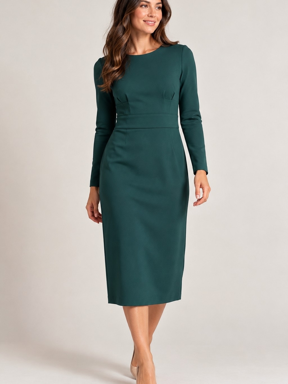 Boden Nadia Ponte Midi Dress teal/green New Viscose Holiday Formal Elegant Dress